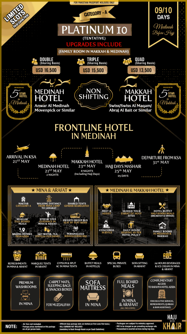 PLATINUM 10 HAJJ PACKAGE 2026
