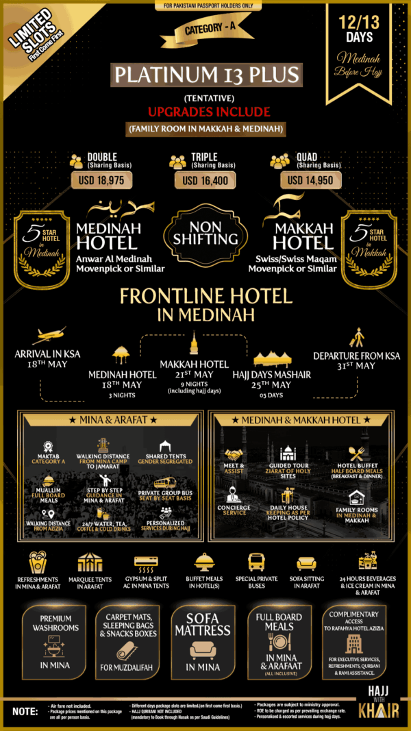 PLATINUM 13 PLUS HAJJ PACKAGE 2026