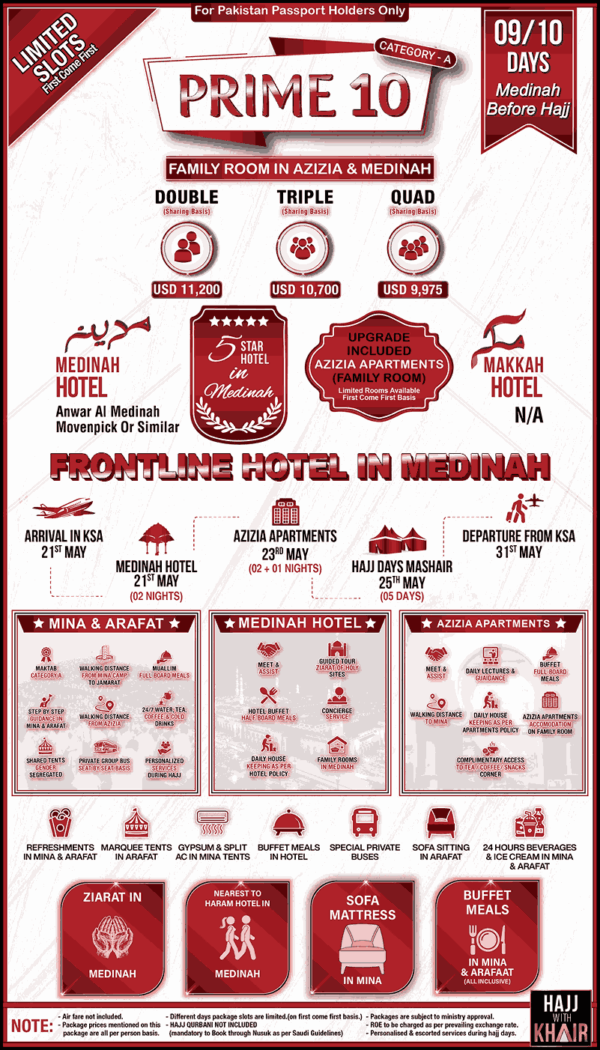 PRIME 10 HAJJ PACKAGE 2026