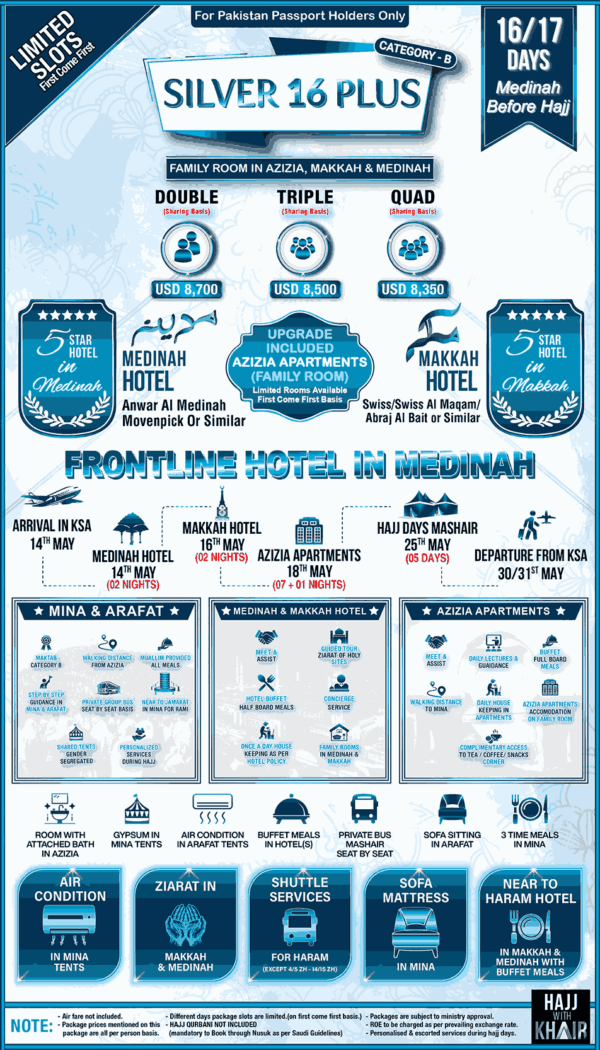 SILVER 16 PLUS HAJJ PACKAGE 2026