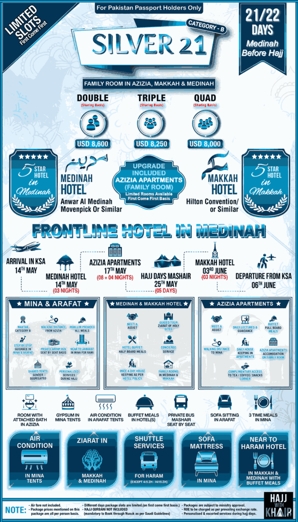 SILVER 21 HAJJ PACKAGE 2026