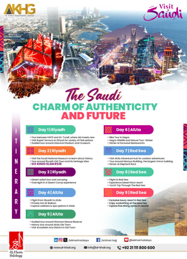 The Saudi Charm of Authenticity and Future (9 Days Package)