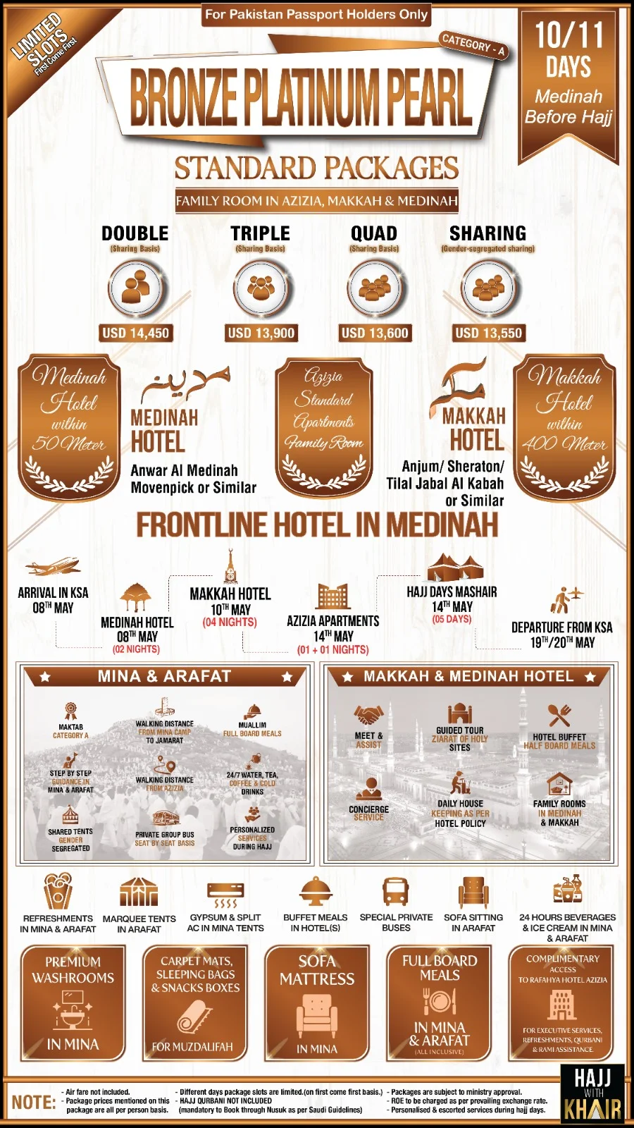 BRONZE PLATINUM PEARL HAJJ 2027 PACKAGE
