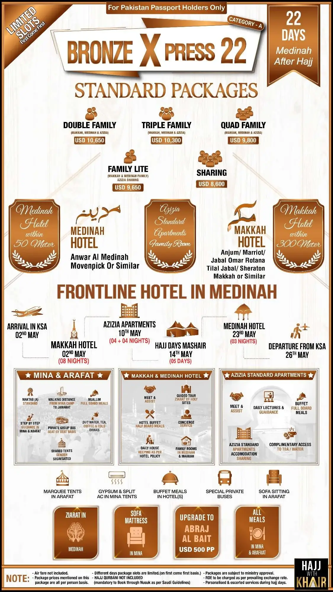 BRONZE XPRESS 22 HAJJ 2027 PACKAGE
