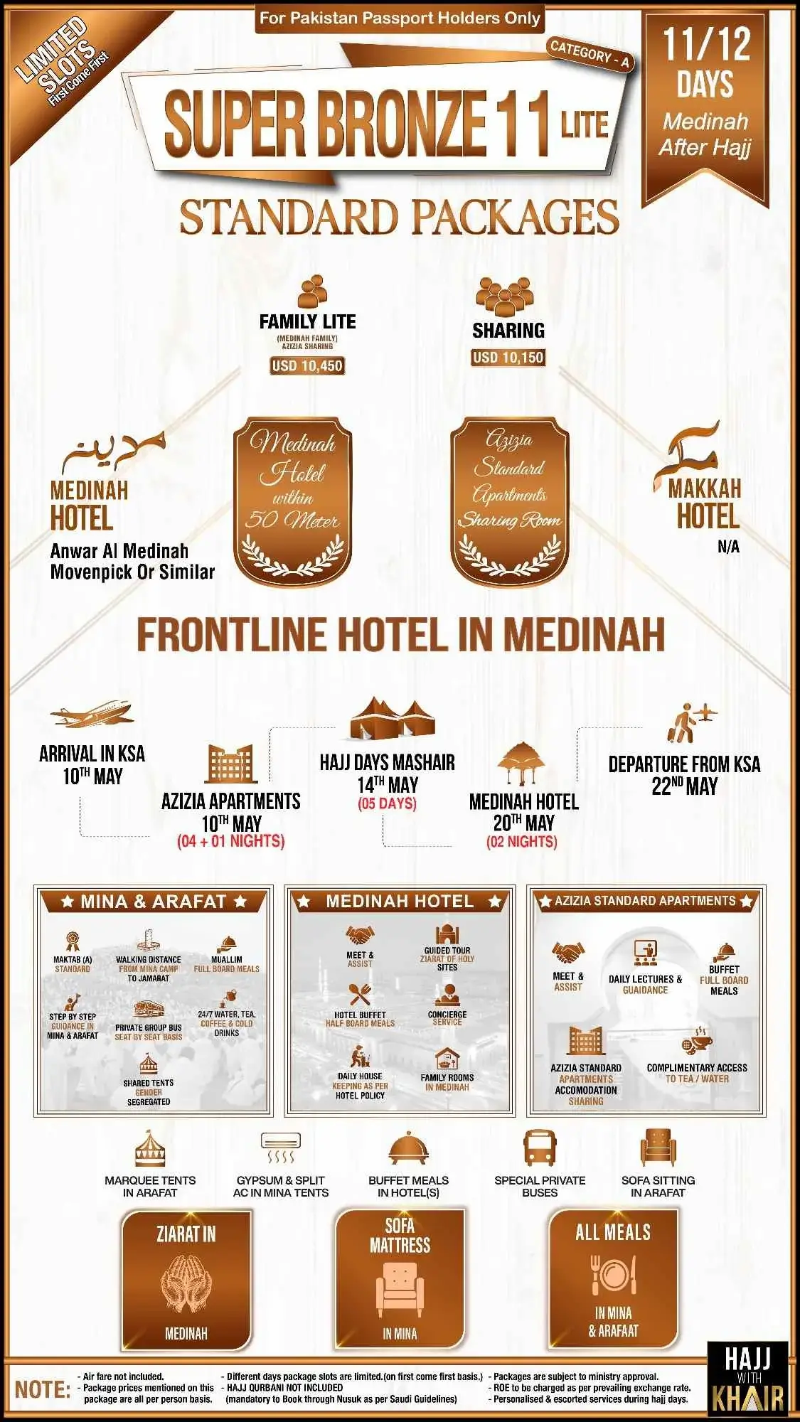 SUPER BRONZE 11 LITE HAJJ 2027 PACKAGE