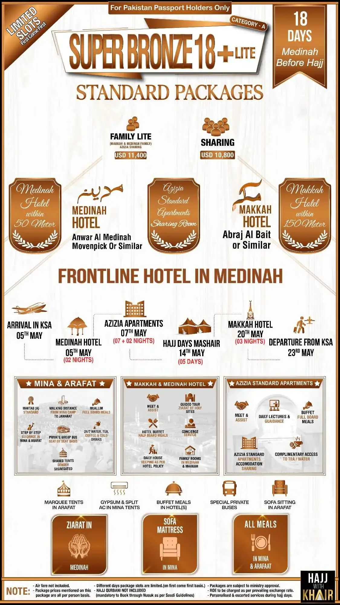 SUPER BRONZE 18 PLUS LITE HAJJ 2027 PACKAGE